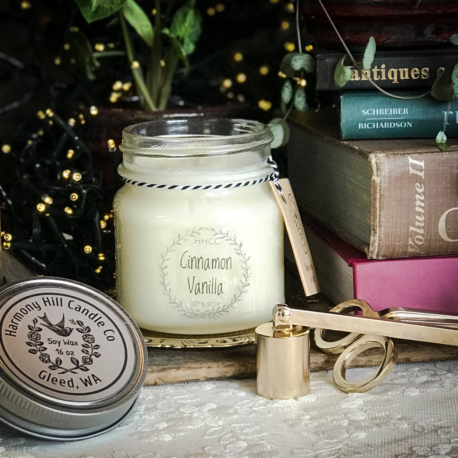 Pack of Two 100% Soy Christmas Candles – Cinnamon Vanilla & Apple Harvest –  9oz Each – 100% Cotton Wicks