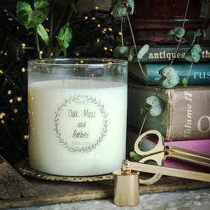 Oak Moss and Amber soy candles