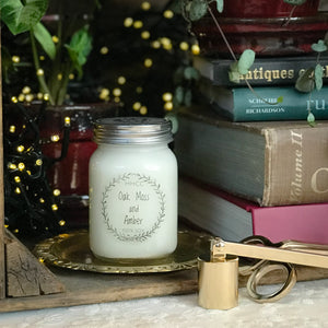 Oak Moss and Amber soy candles